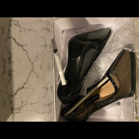 Jessica Rich Mesh Stiletto Noir 39/US 8.5 - Picture 3 of 8